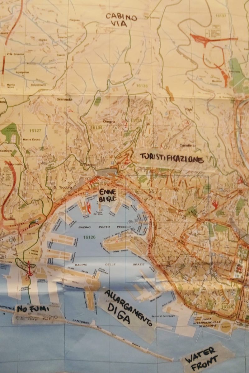 Una mappa di Genova con indicati alcuni dei grandi progetti in corso - Foto: Sarah Gainsforth