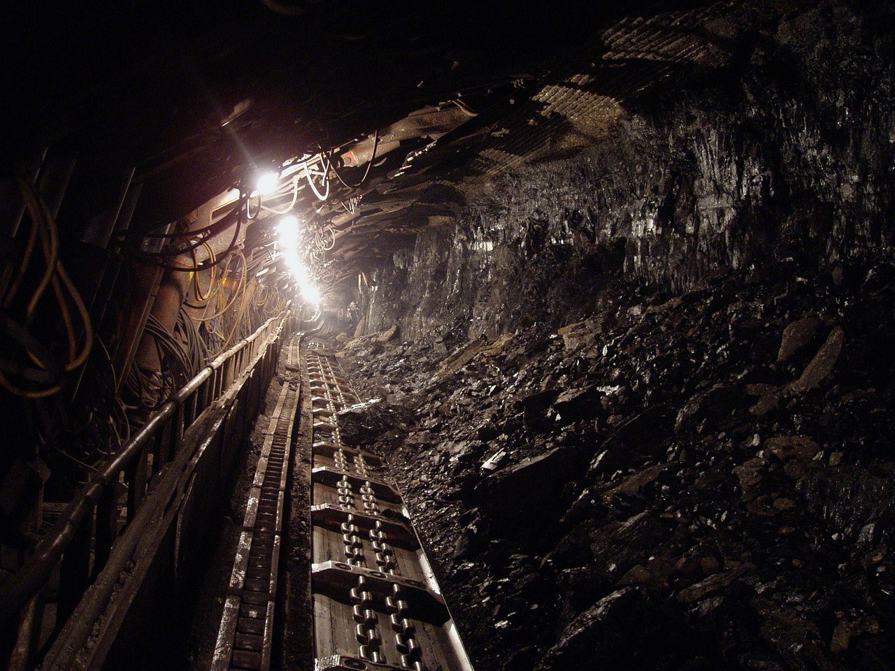 Un tunnel di una miniera di carbone